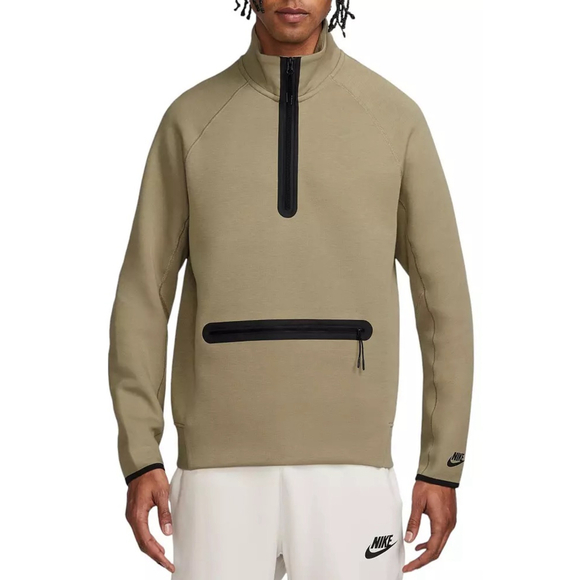 Nike Men's Sportswear Tech Fleece 1/2 Zip Sweatshirt Size L tan - Picture 1 of 5